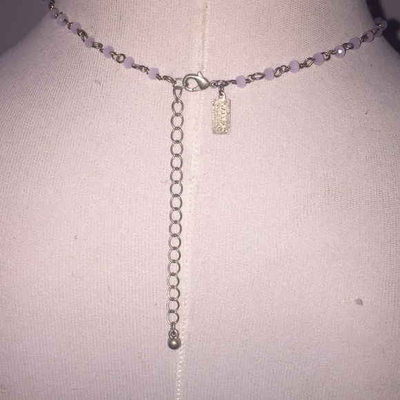 Canvas pink beaded gold chain necklace choker - Picture 8 of 8